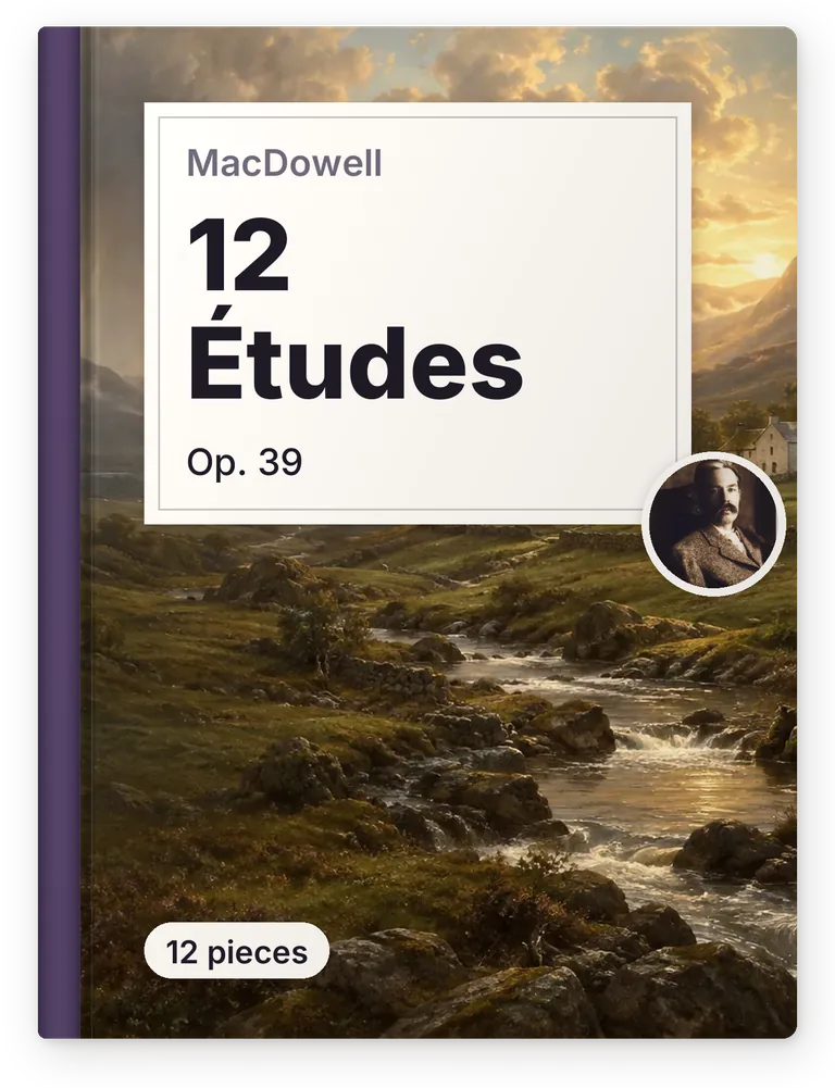 MacDowell, 12 Études, Op. 39, 12 pieces