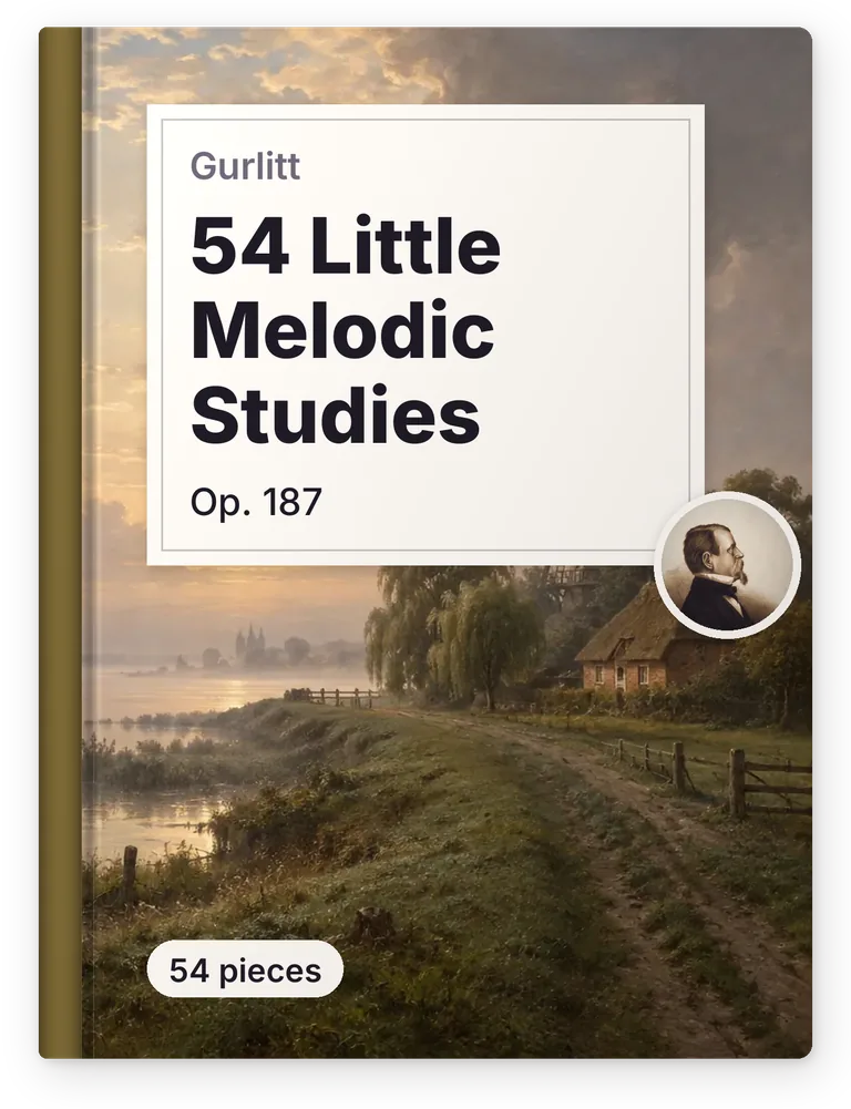 Gurlitt, 54 Little Melodic Studies, Op. 187, 54 pieces