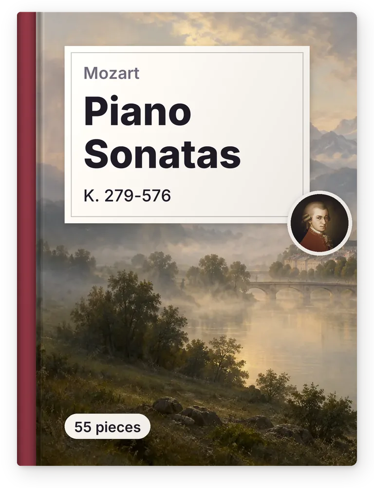Mozart, Piano Sonatas, K. 279-576, 55 pieces