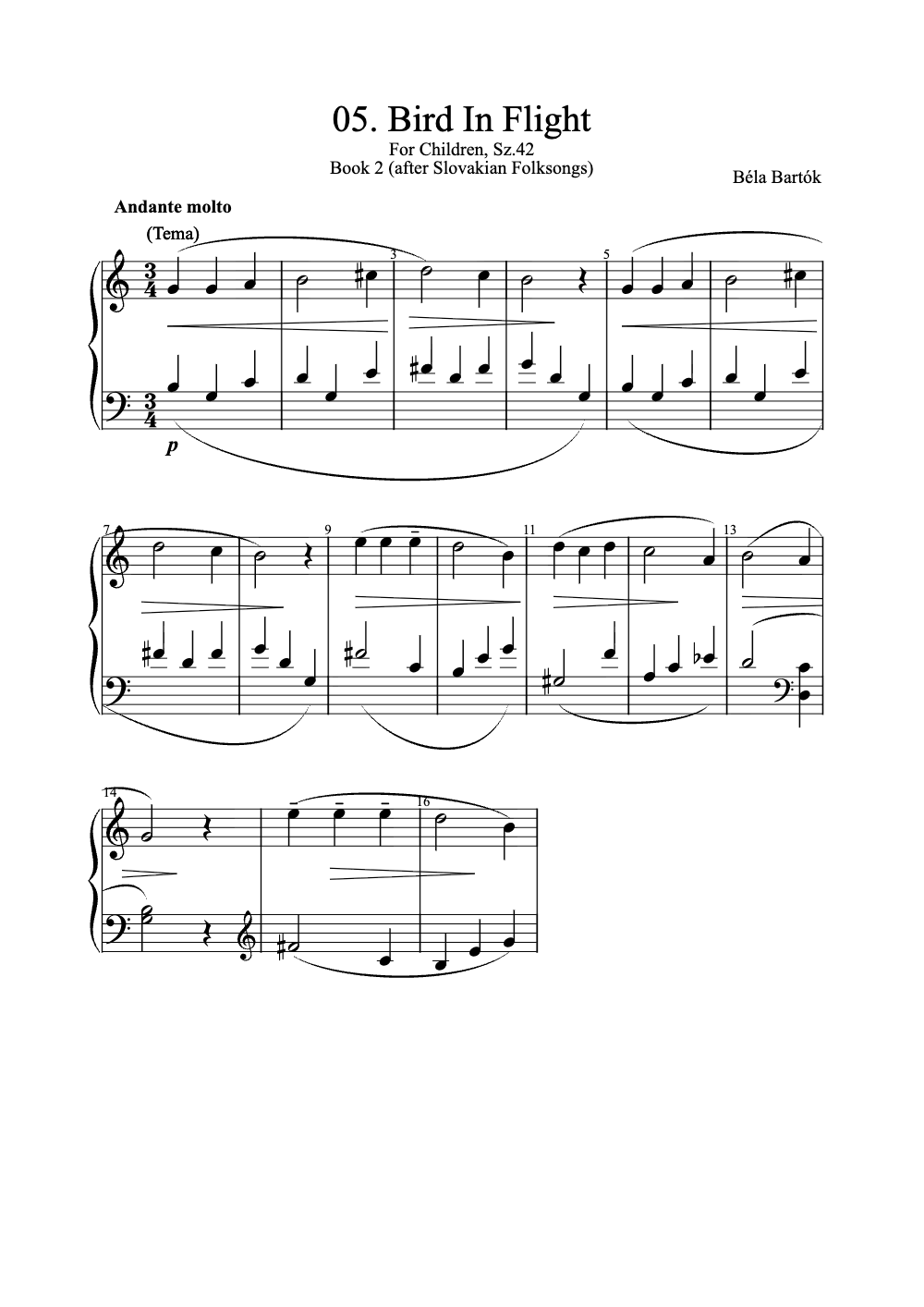 Sheet music preview for Bird in Flight