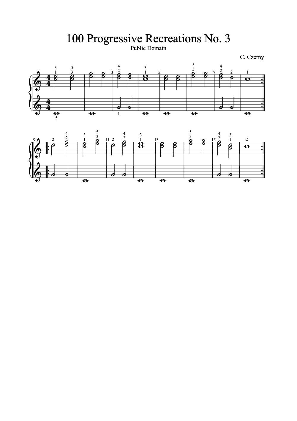 Sheet music preview for 100 Progressive Recreations No. 3