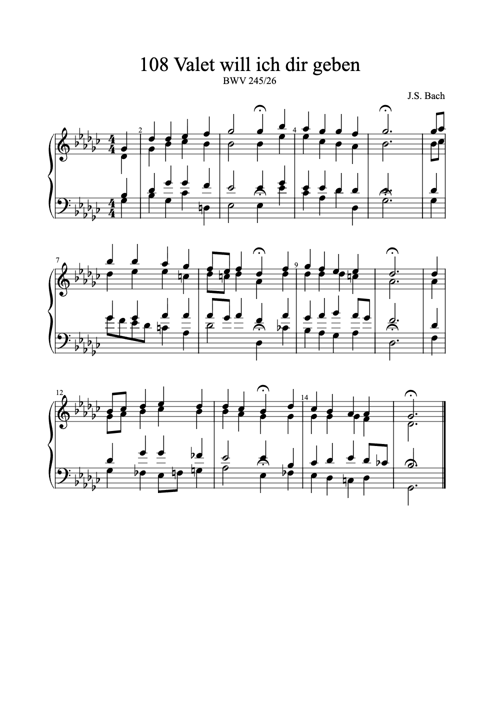 Sheet music preview for Valet Will Ich Dir Geben