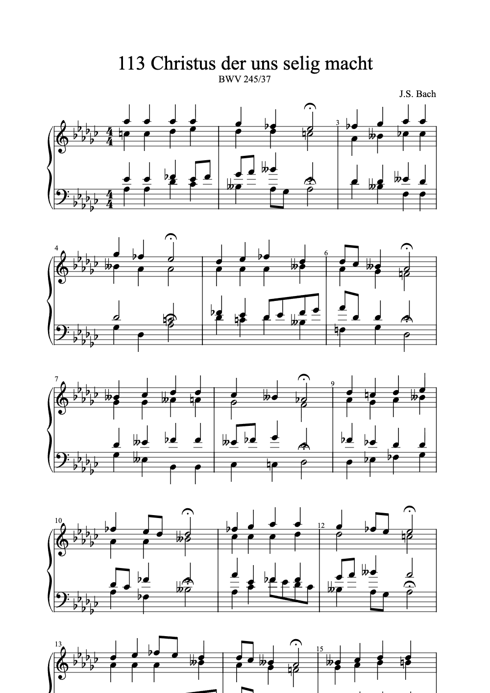 Sheet music preview for Christus Der Uns Selig Macht