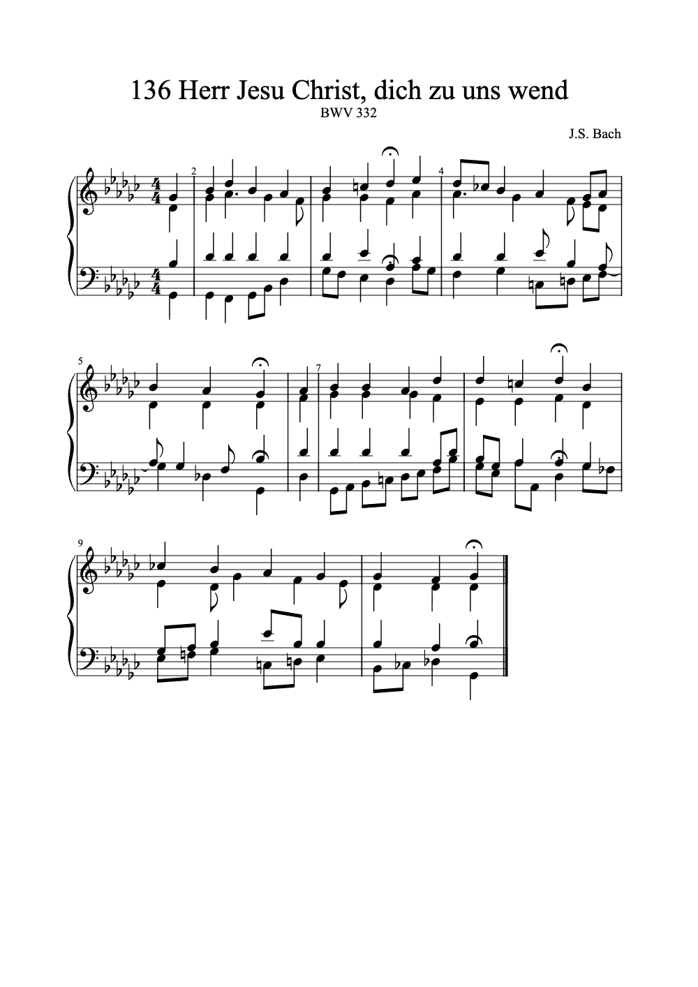 Sheet music preview for Herr Jesu Christ, dich zu uns wend