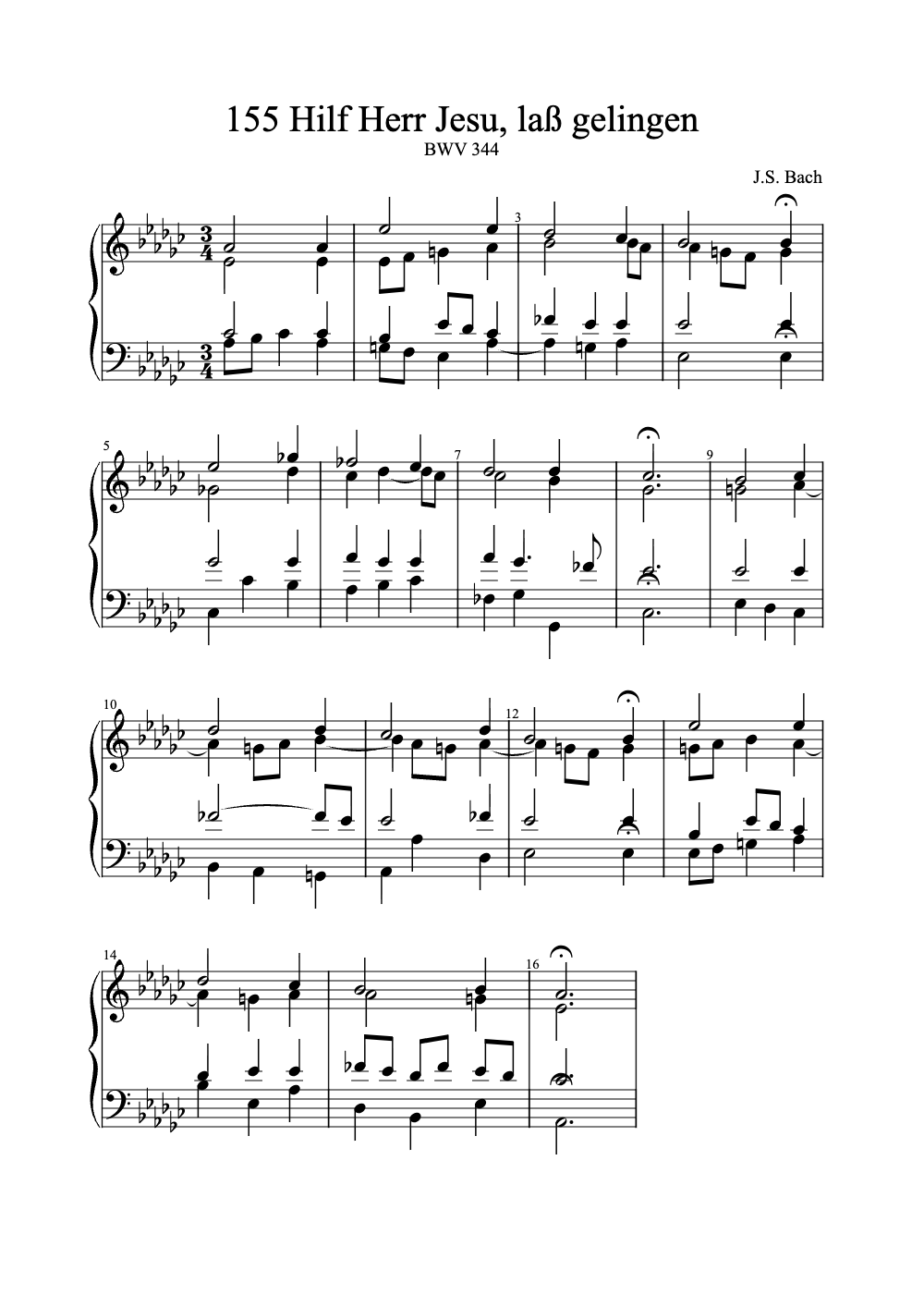 Sheet music preview for Hilf Herr Jesu, Laß Gelingen