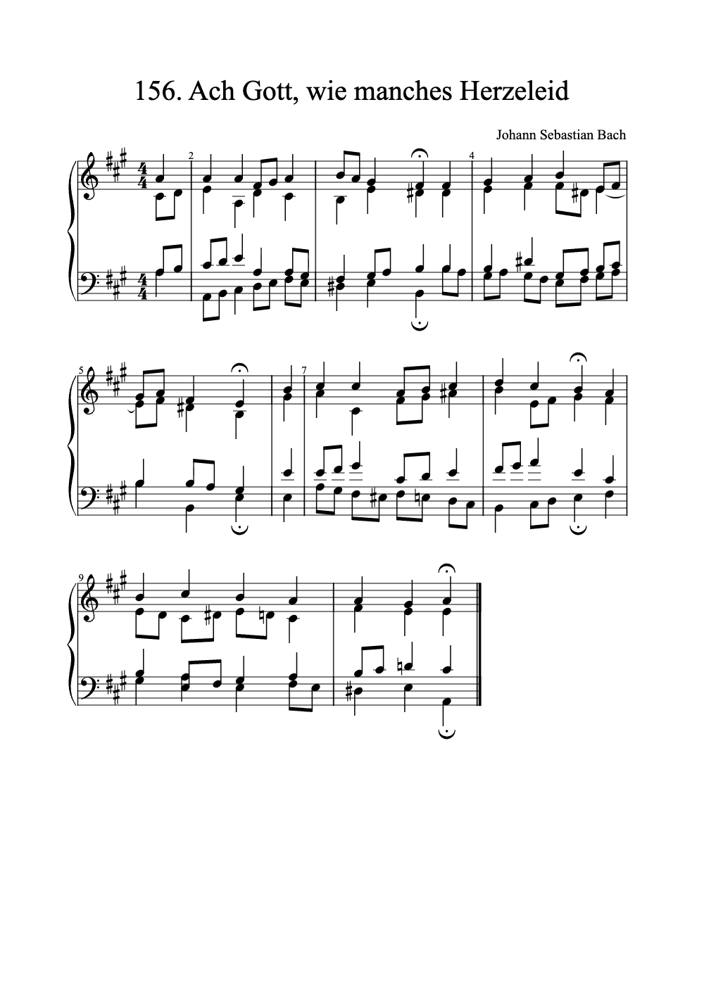 Sheet music preview for Ach Gott, wie manches Herzeleid