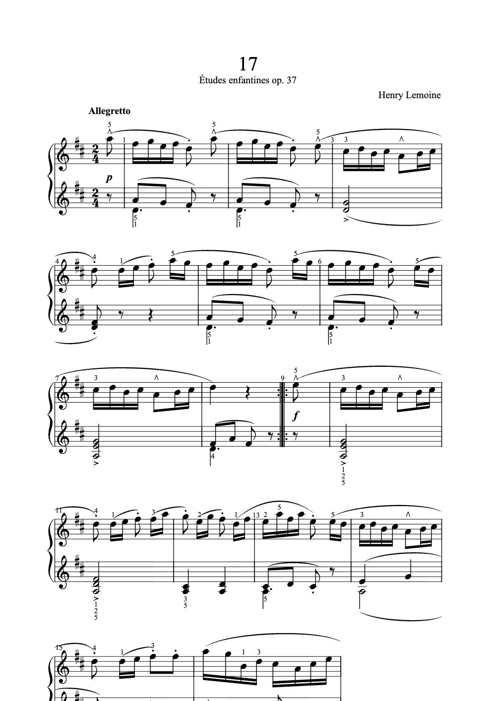 Sheet music preview for Seventeen