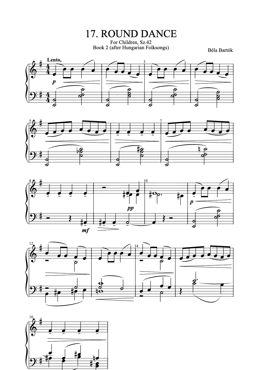 Sheet music preview for Round Dance