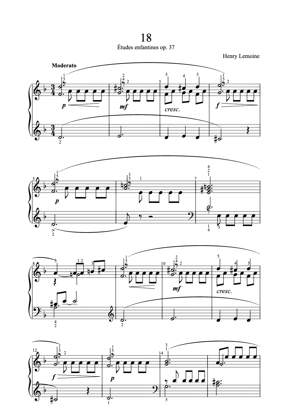 Sheet music preview for Eighteen