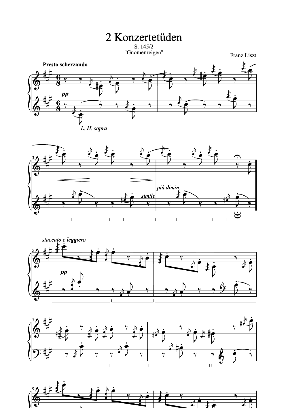 Sheet music preview for 2 Konzertetüden