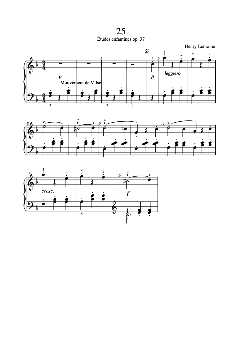 Sheet music preview for 25