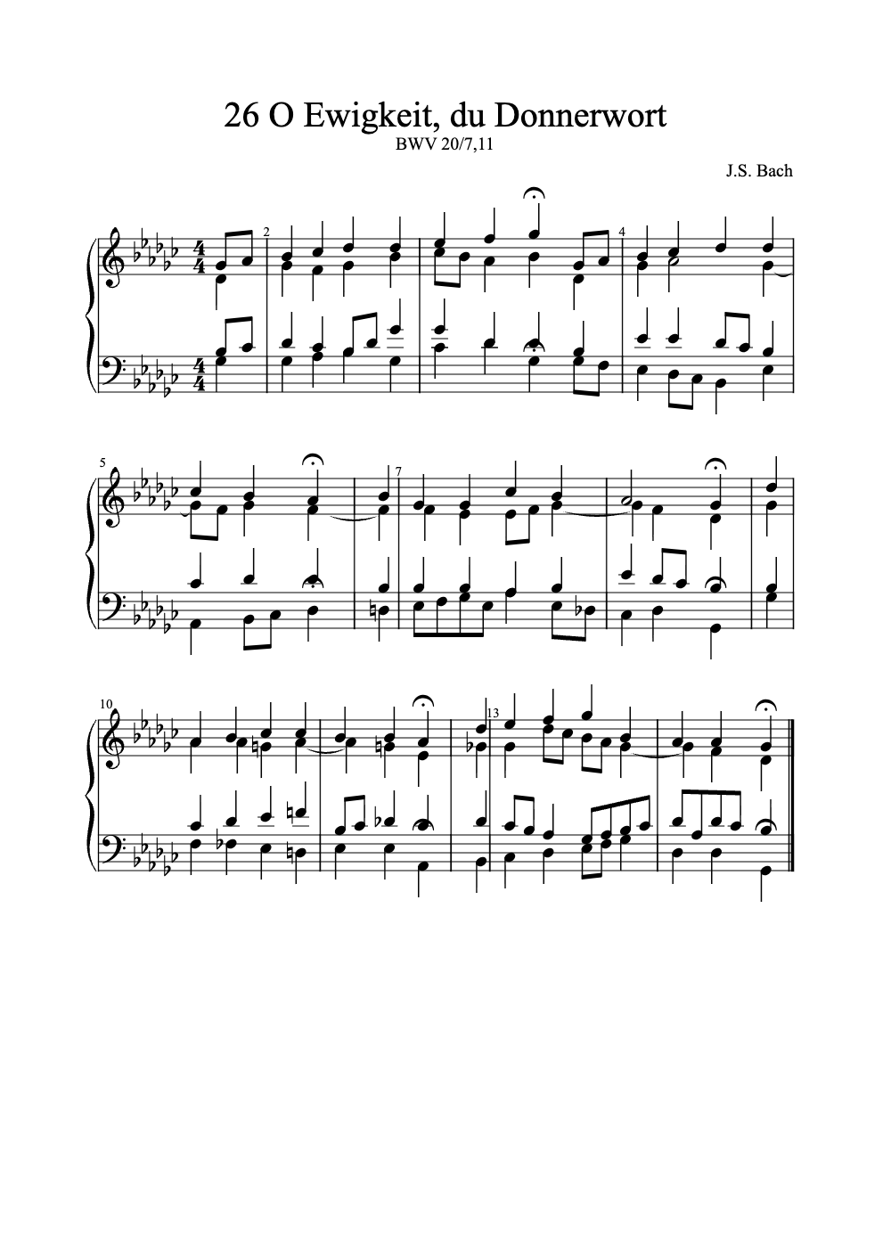 Sheet music preview for O Ewigkeit, Du Donnerwort