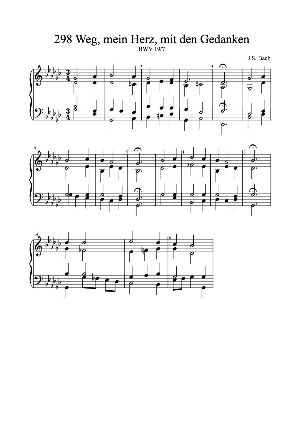 Sheet music preview for Weg, mein Herz, mit den Gedanken