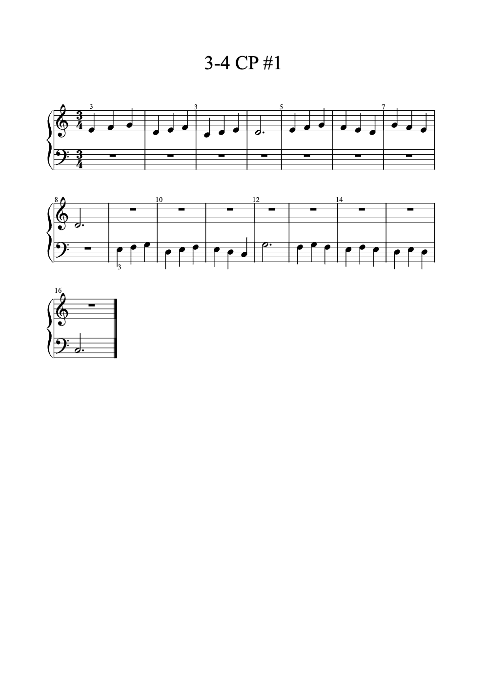 Sheet music preview for 3-4 Cp #1