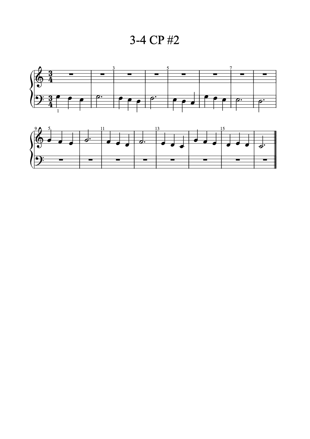Sheet music preview for 3-4 Cp #2