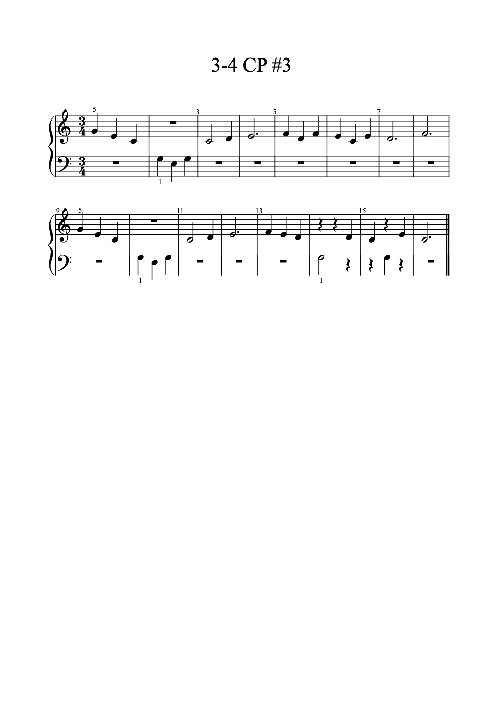 Sheet music preview for 3-4 Cp #3