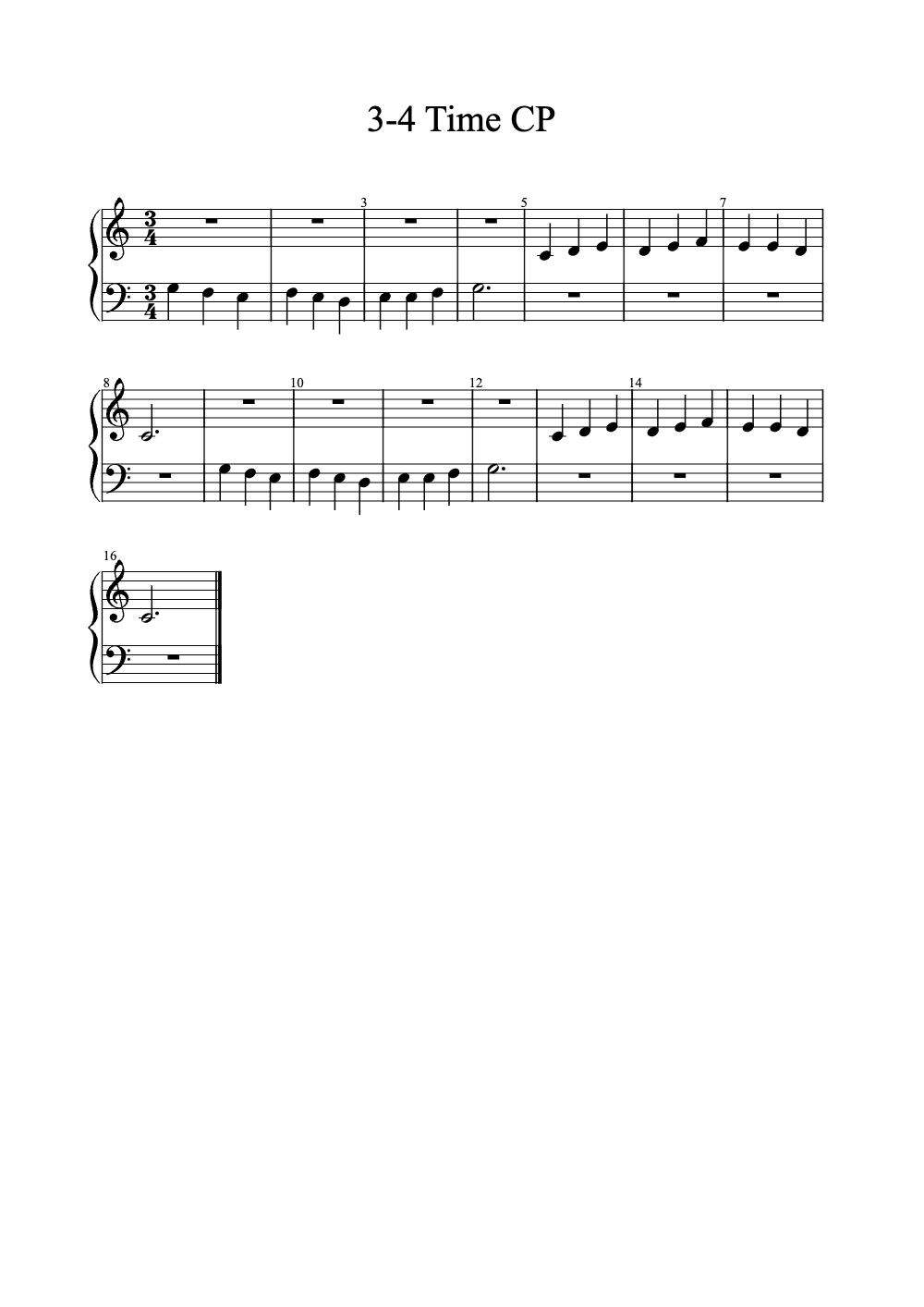 Sheet music preview for 3-4 Time