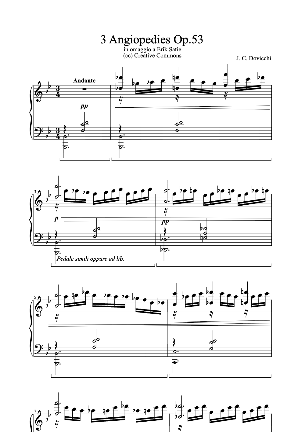 Sheet music preview for 3 Angiopedies Op. 53