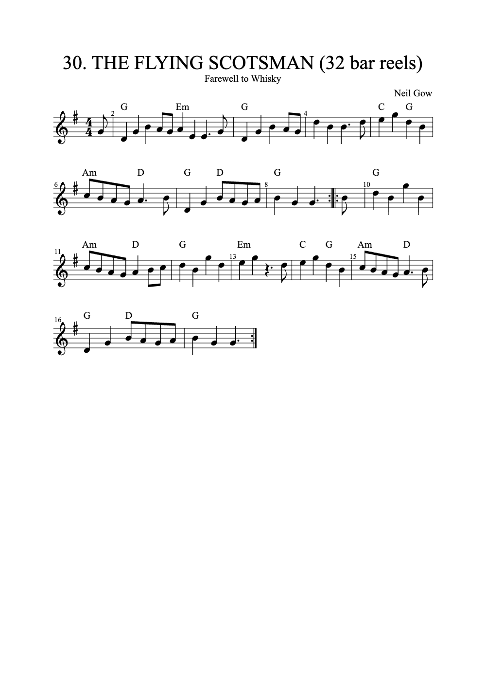 Sheet music preview for The Flying Scotsman