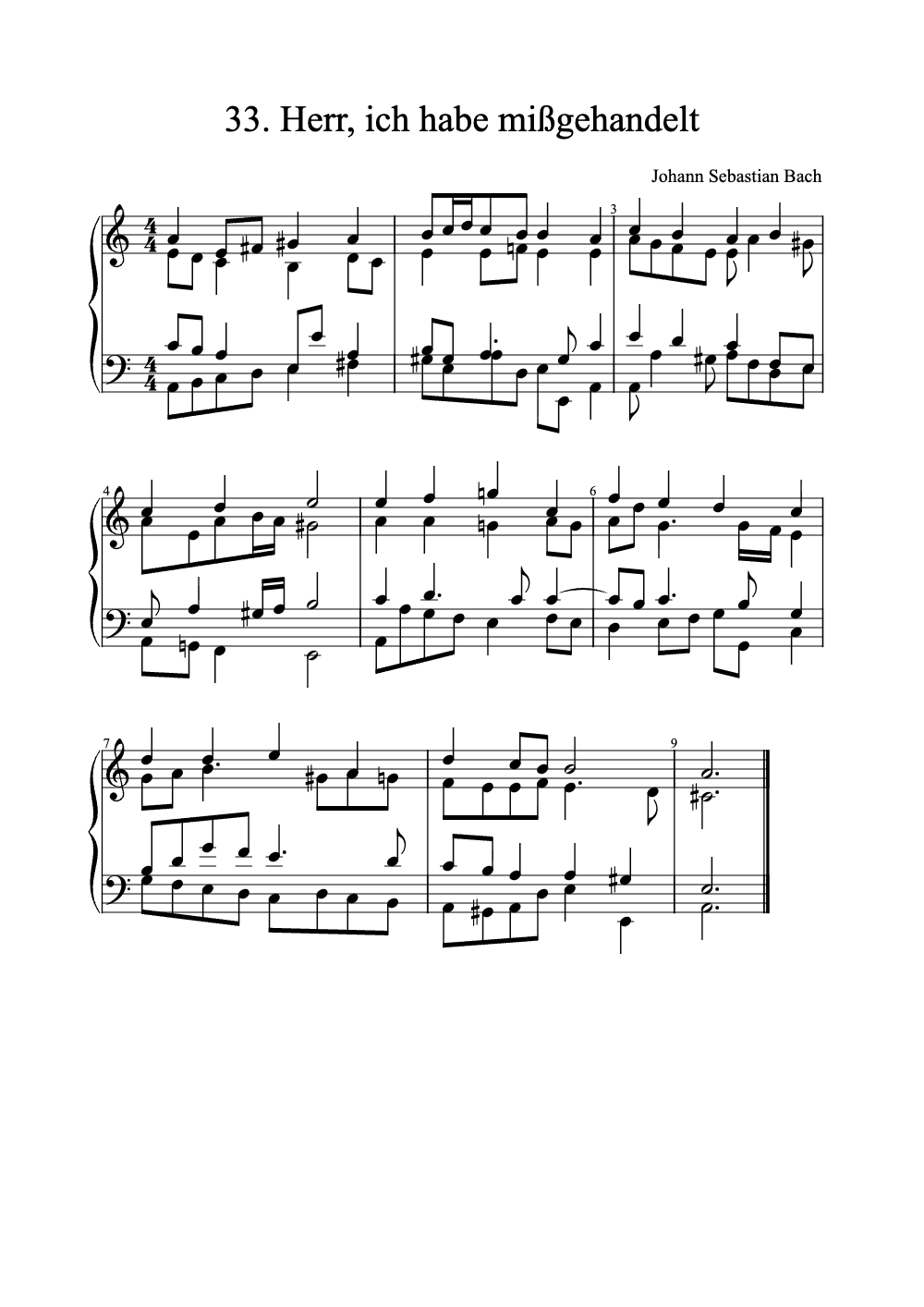Sheet music preview for Herr, Ich Habe Mißgehandelt