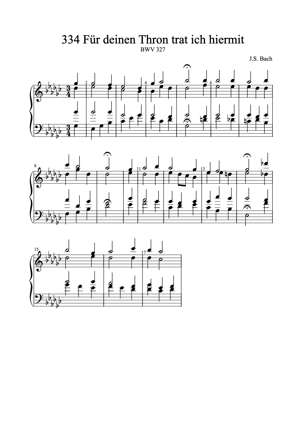 Sheet music preview for Für Deinen Thron Trat Ich Hiermit