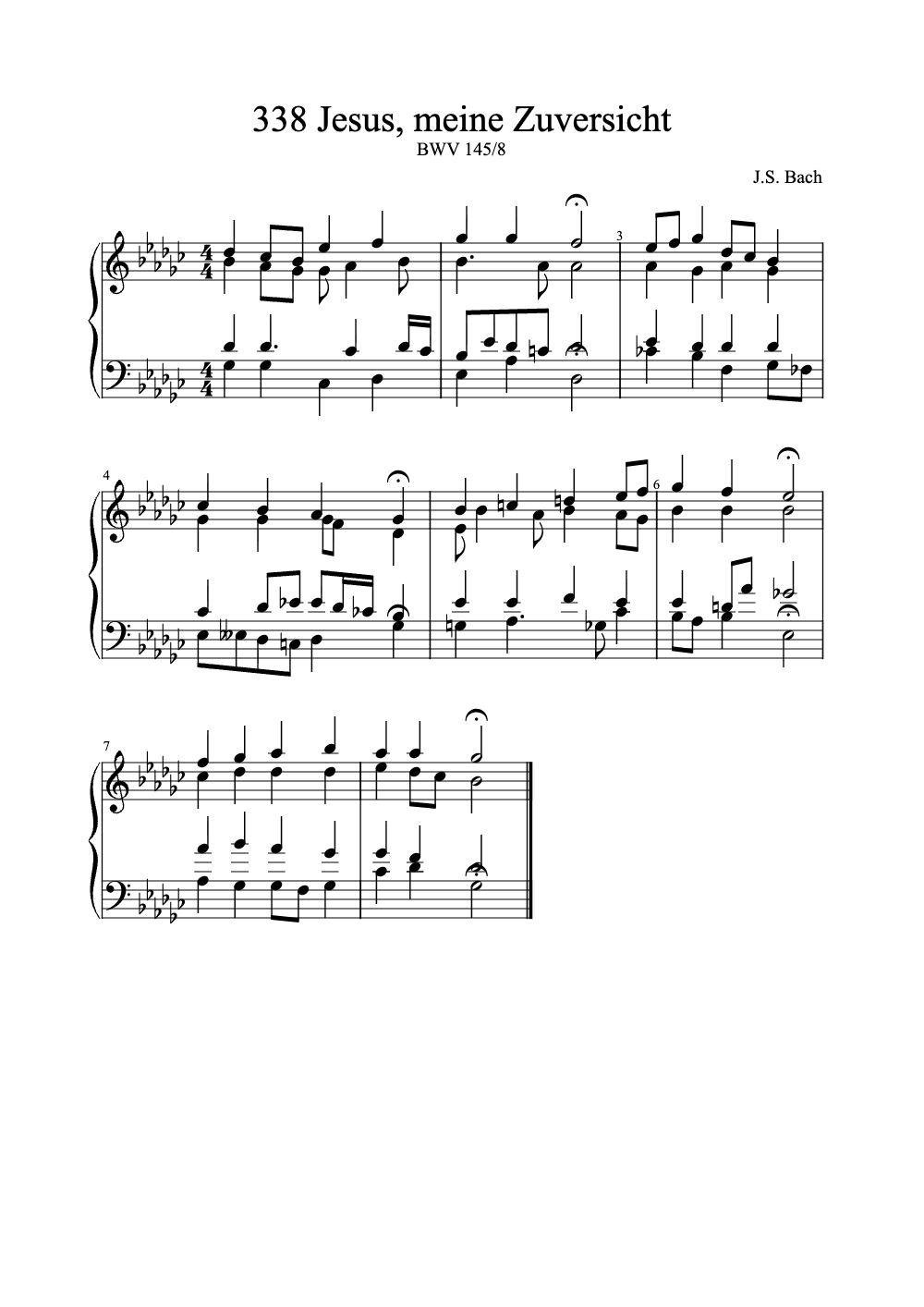 Sheet music preview for Jesus, Meine Zuversicht