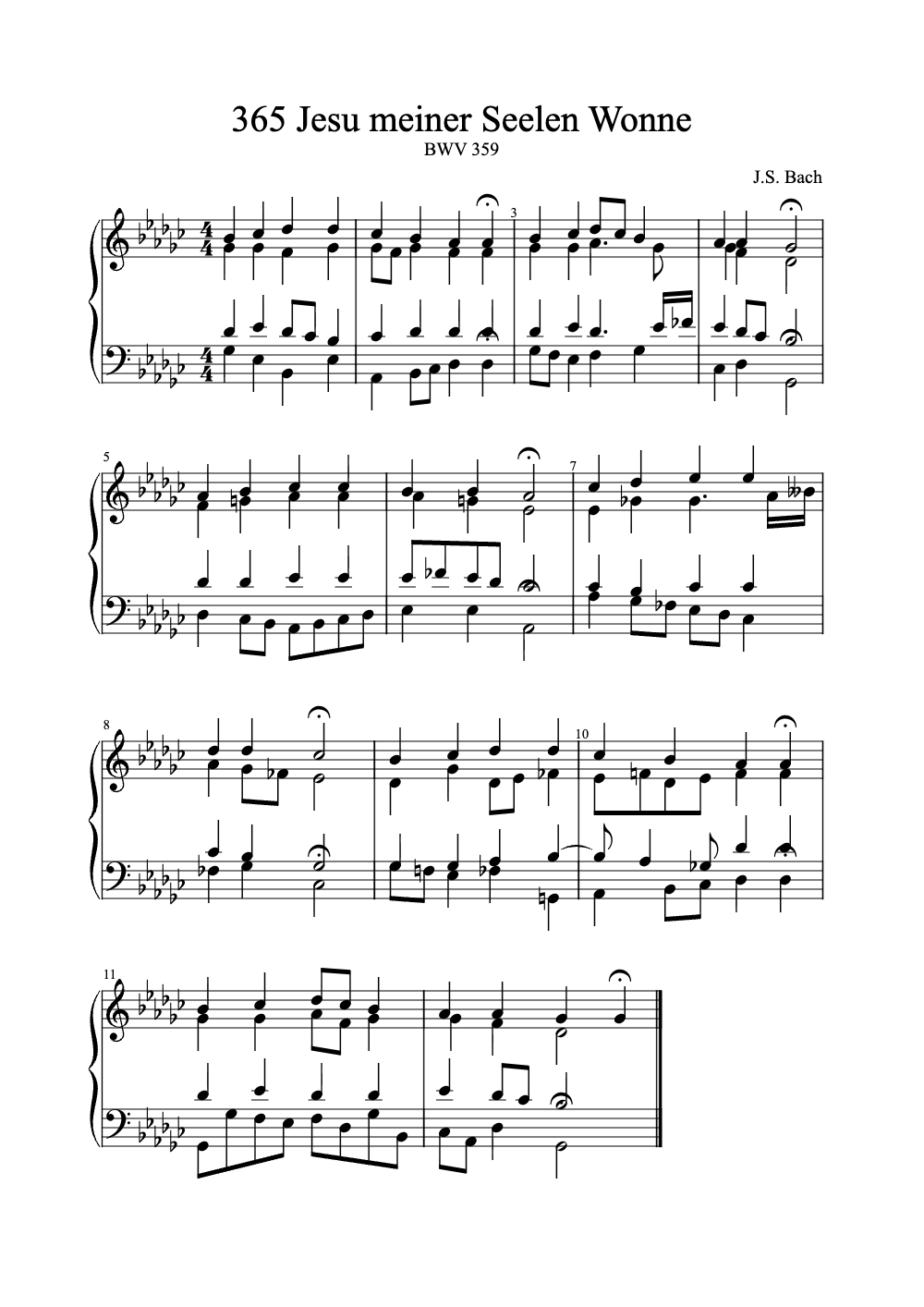 Sheet music preview for Jesu Meiner Seelen Wonne
