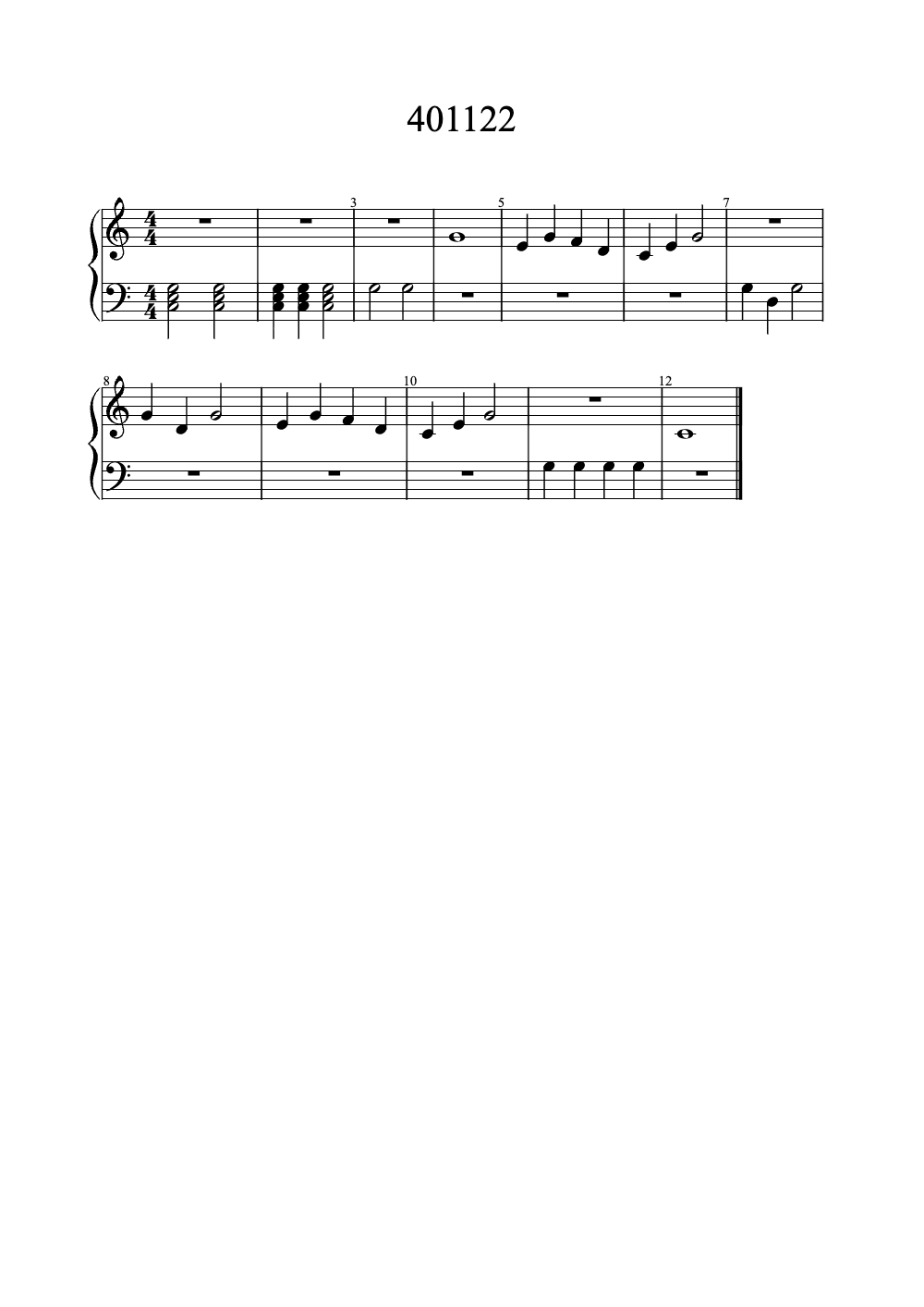 Sheet music preview for 401122