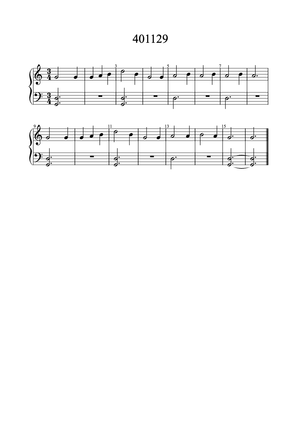 Sheet music preview for 401129