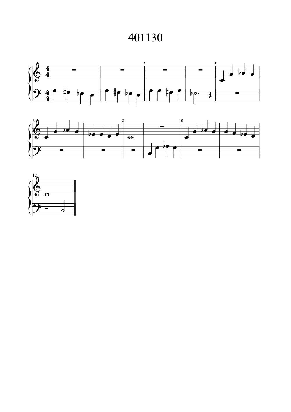 Sheet music preview for 401130