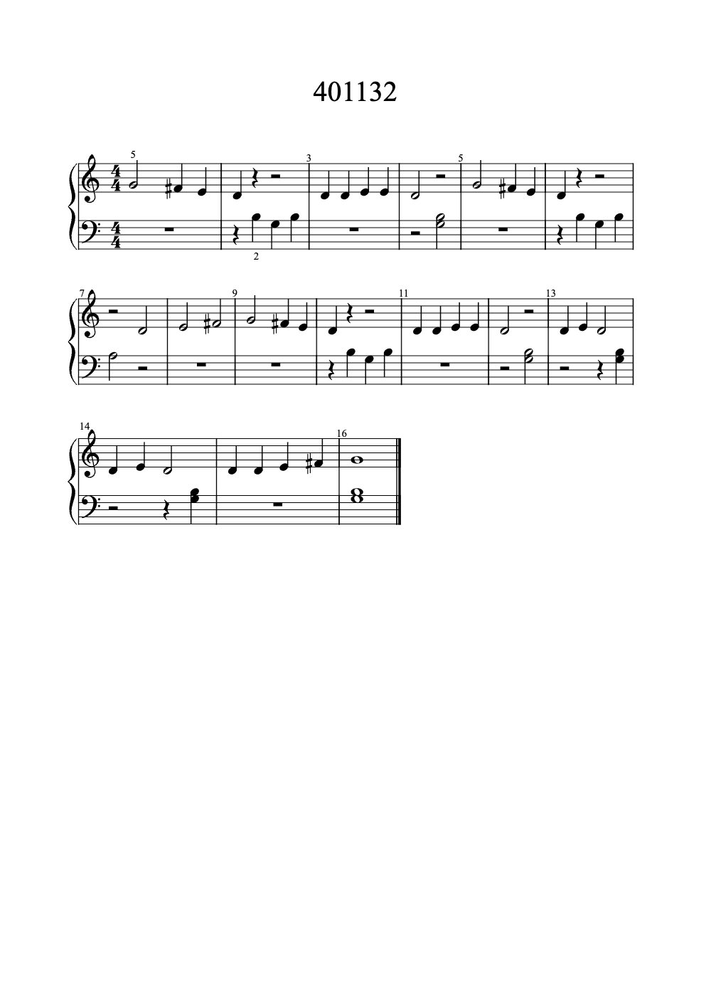 Sheet music preview for 401132