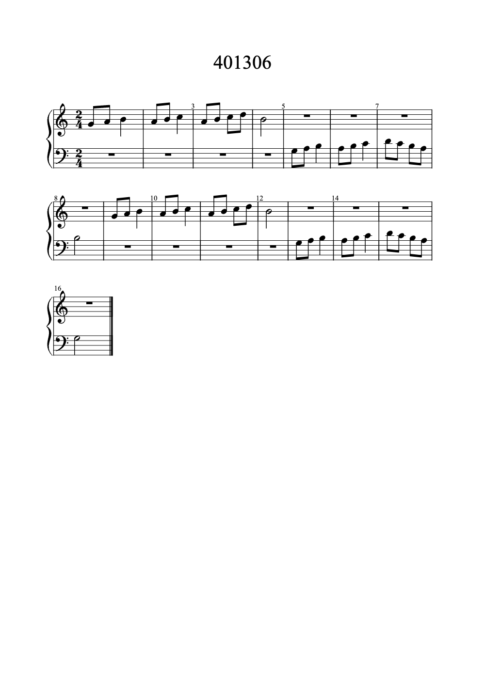 Sheet music preview for 401306