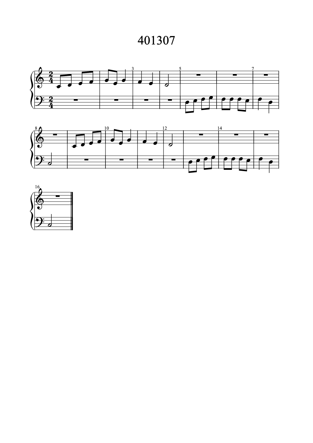 Sheet music preview for 401307