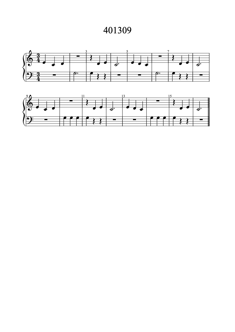 Sheet music preview for 401309