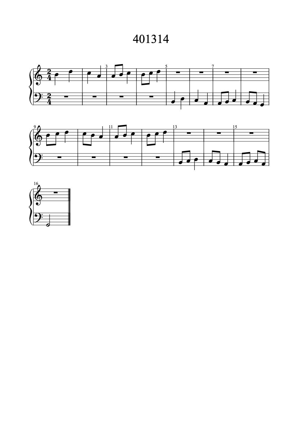 Sheet music preview for 401314