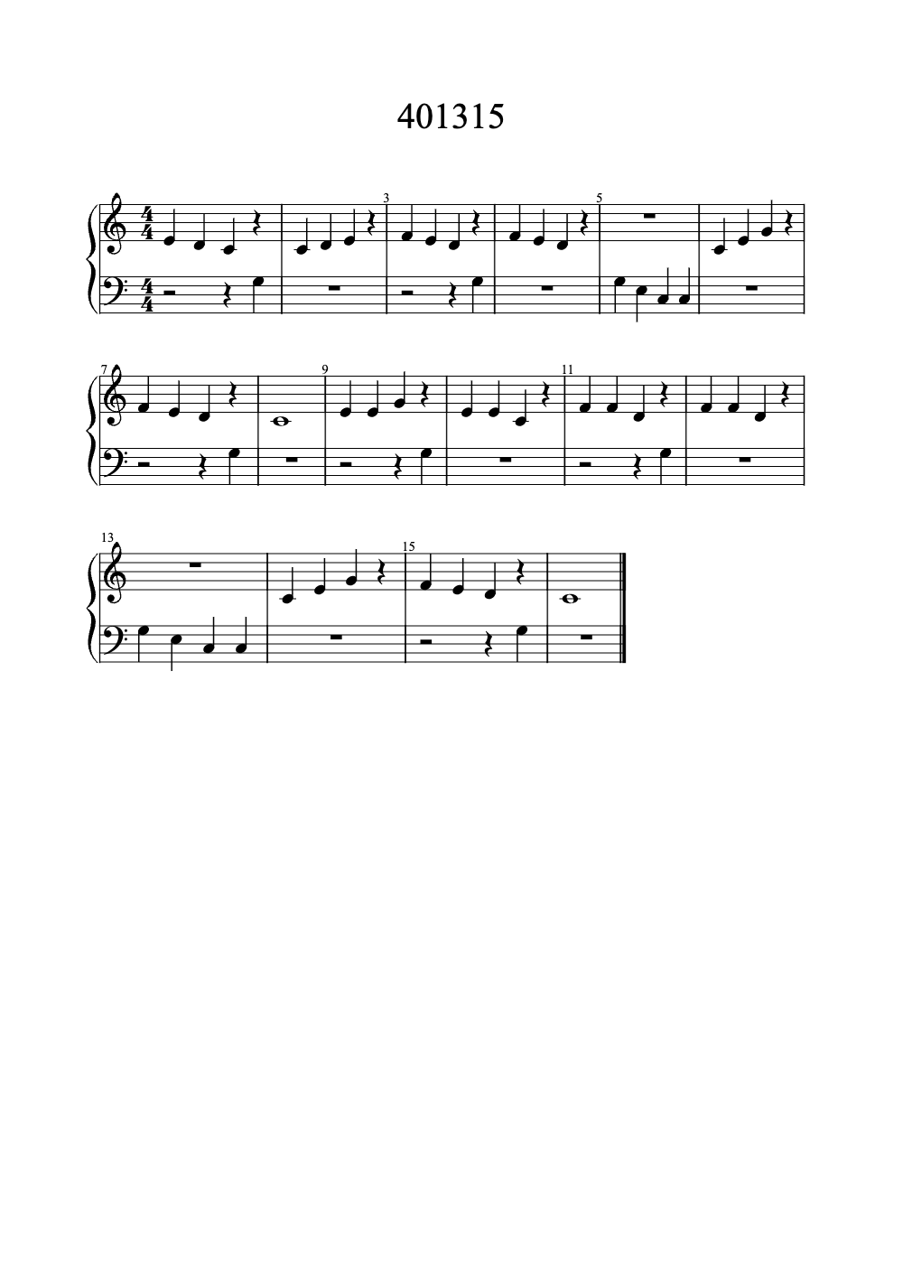 Sheet music preview for 401315
