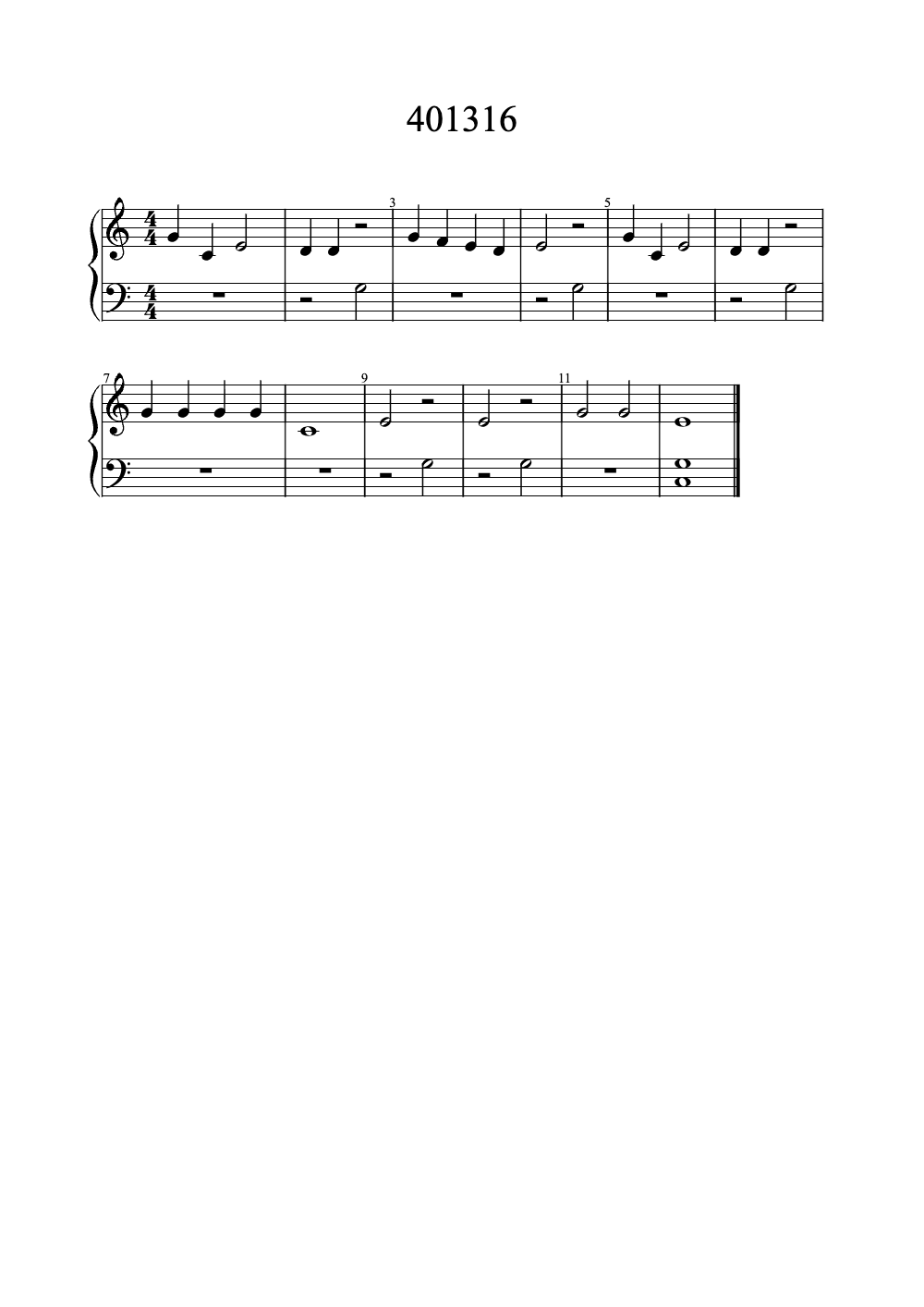 Sheet music preview for 401316