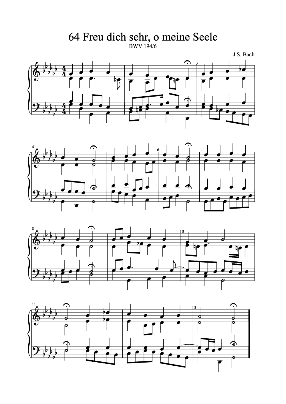 Sheet music preview for Freu dich sehr, o meine Seele