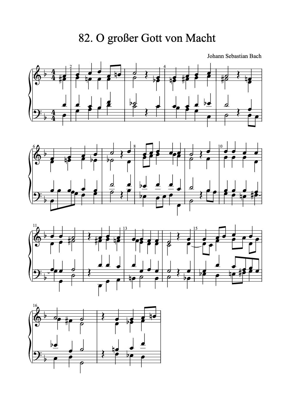 Sheet music preview for O Großer Gott von Macht