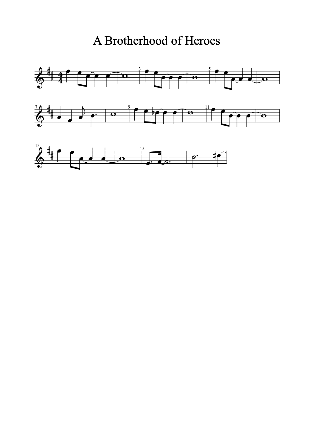 Sheet music preview for A Brotherhood of Heroes