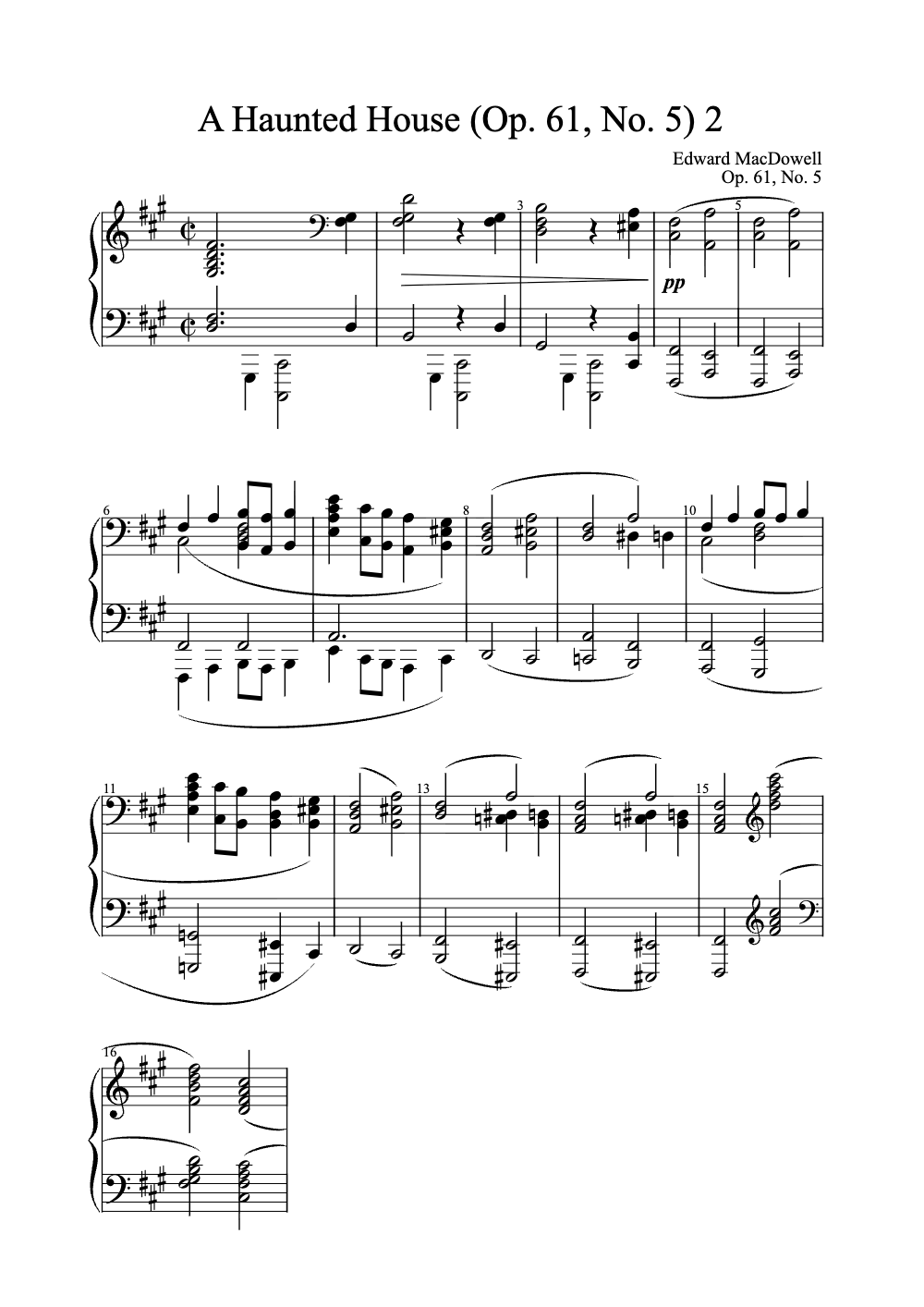 Sheet music preview for A Haunted House