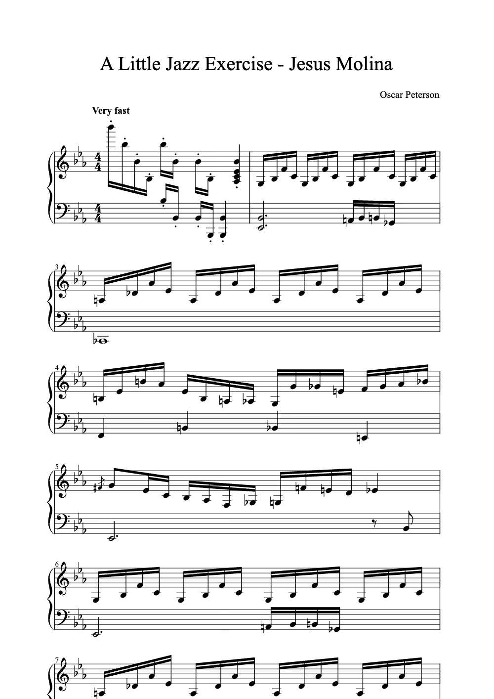 Sheet music preview for A Little Jazz Exercise