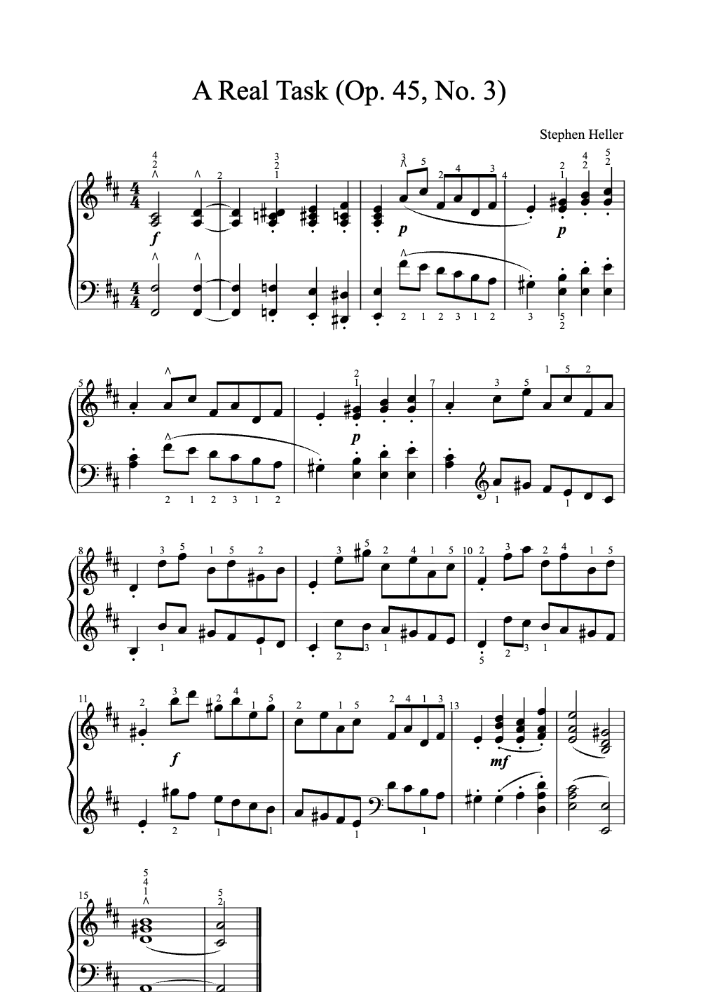 Sheet music preview for A Real Task