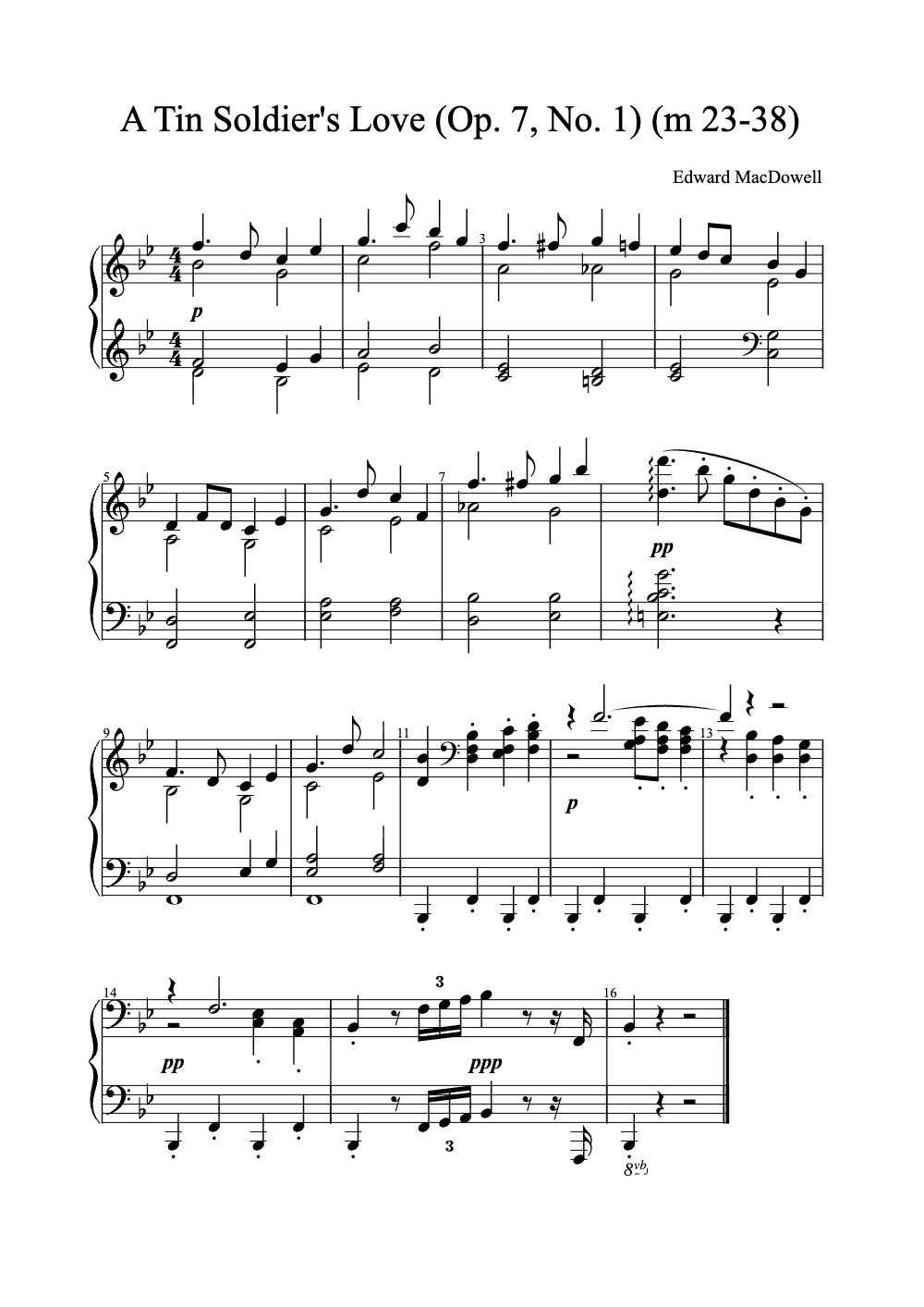 Sheet music preview for A Tin Soldier's Love