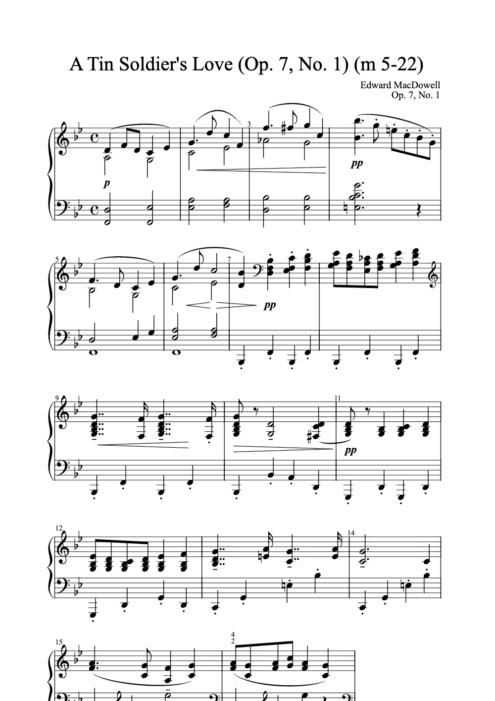 Sheet music preview for A Tin Soldier's Love