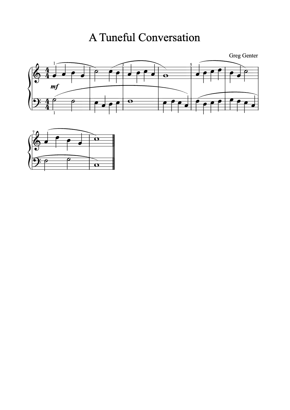 Sheet music preview for A Tuneful Conversation