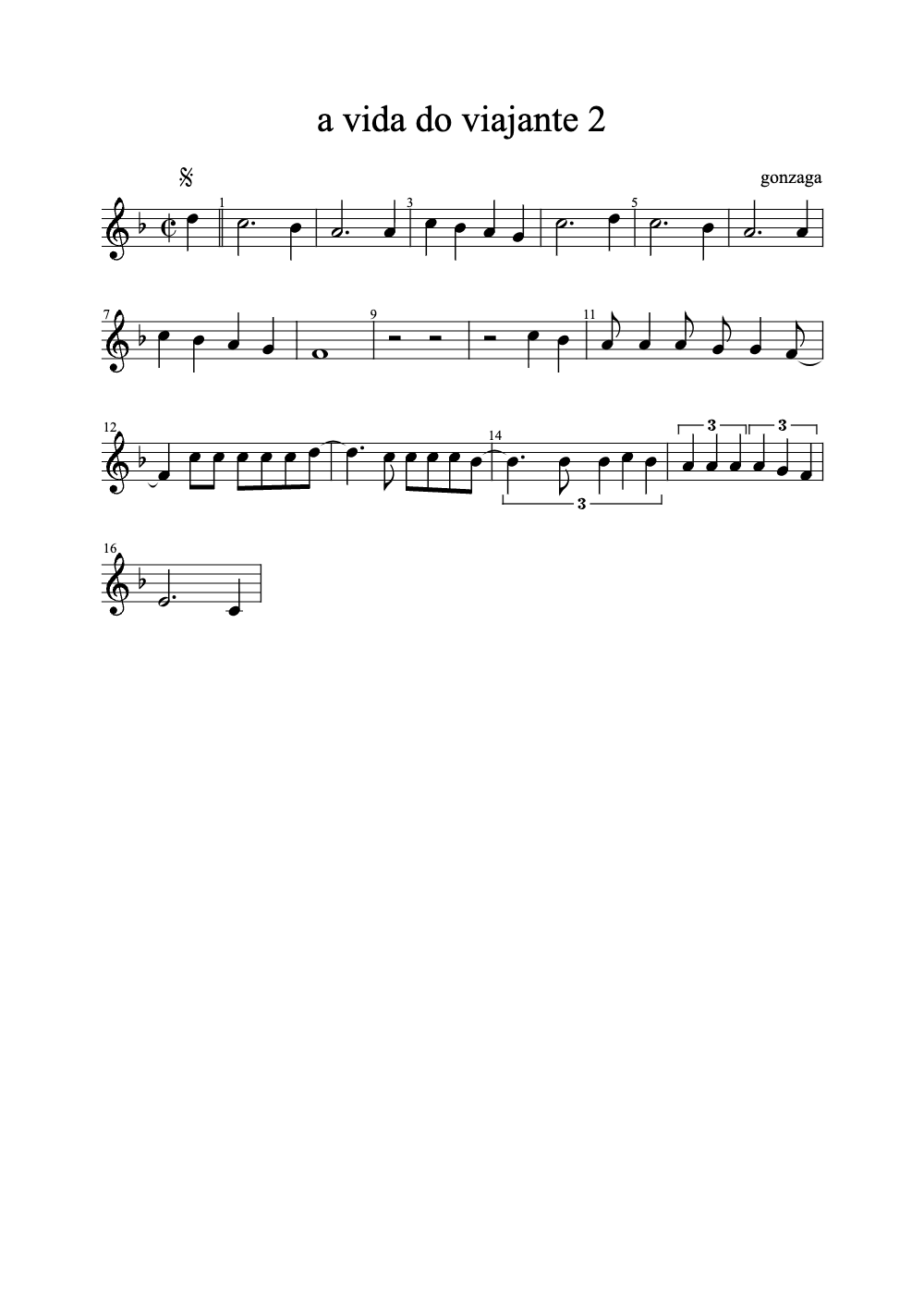 Sheet music preview for A Vida do Viajante 2