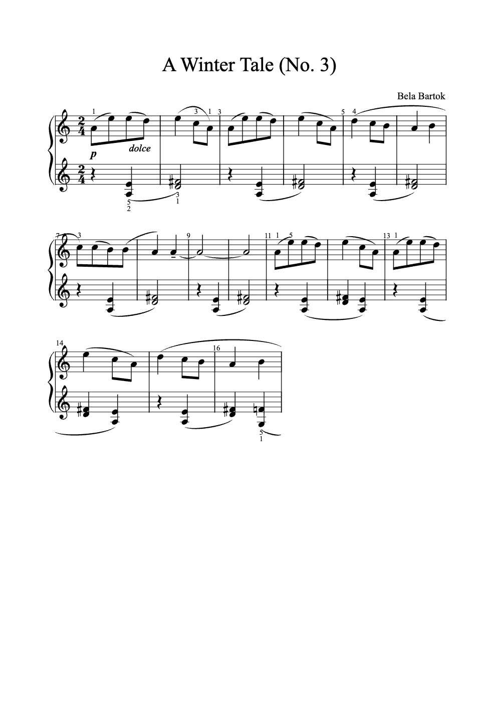 Sheet music preview for A Winter Tale (No. 3)