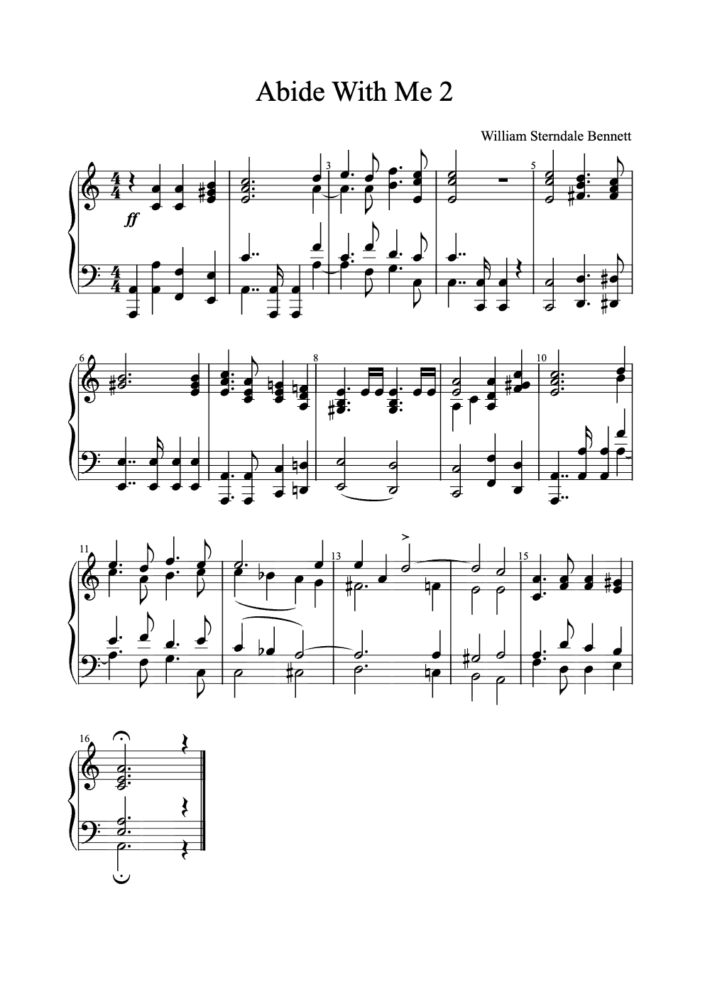 Sheet music preview for Abide with Me