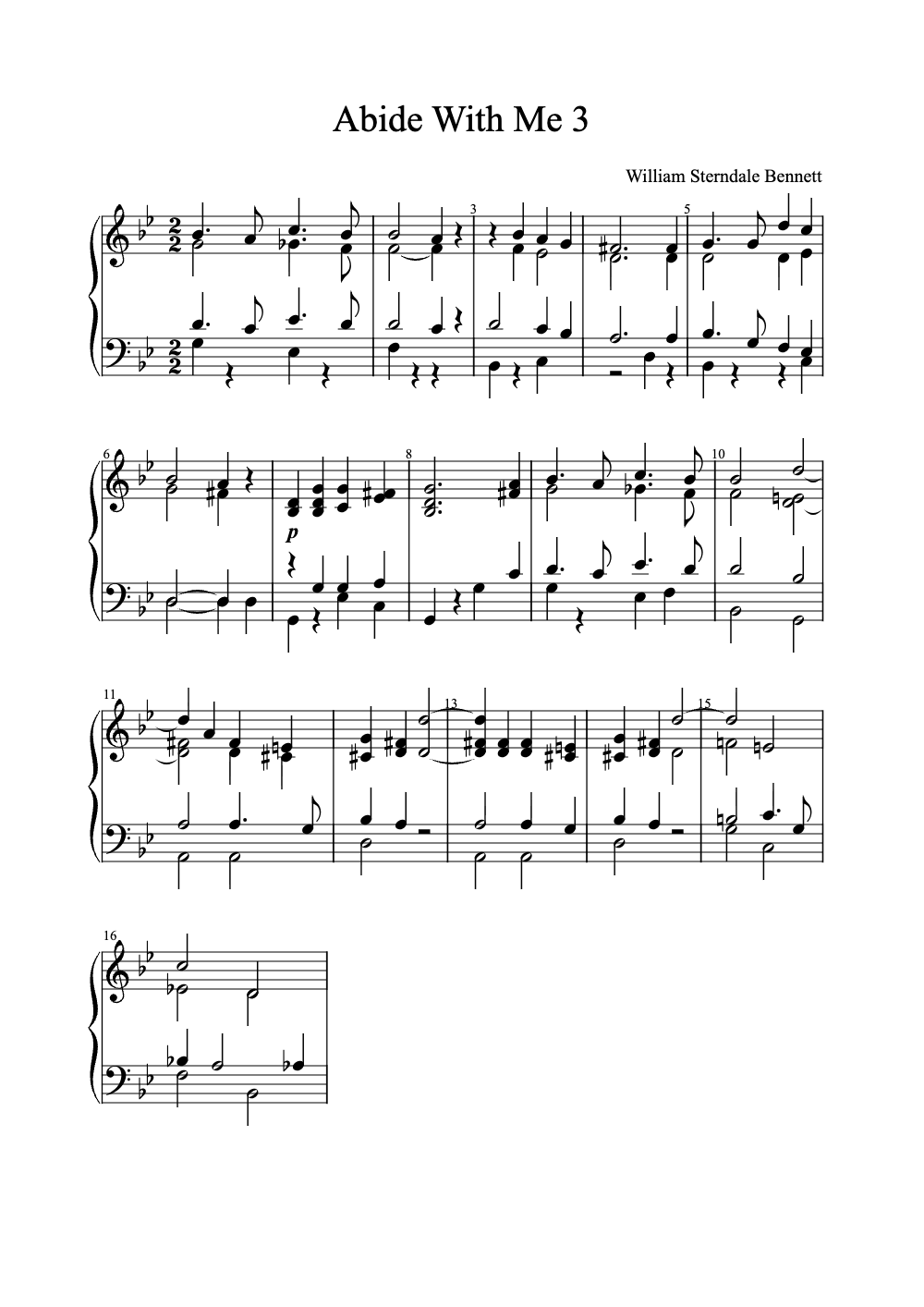 Sheet music preview for Abide With Me